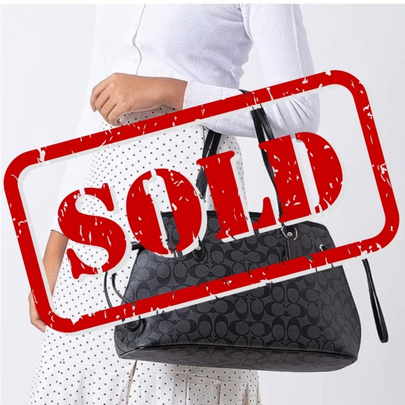 COACH Signature Drawstring Carryall Tote Bag - EUC - Picture 1 of 15